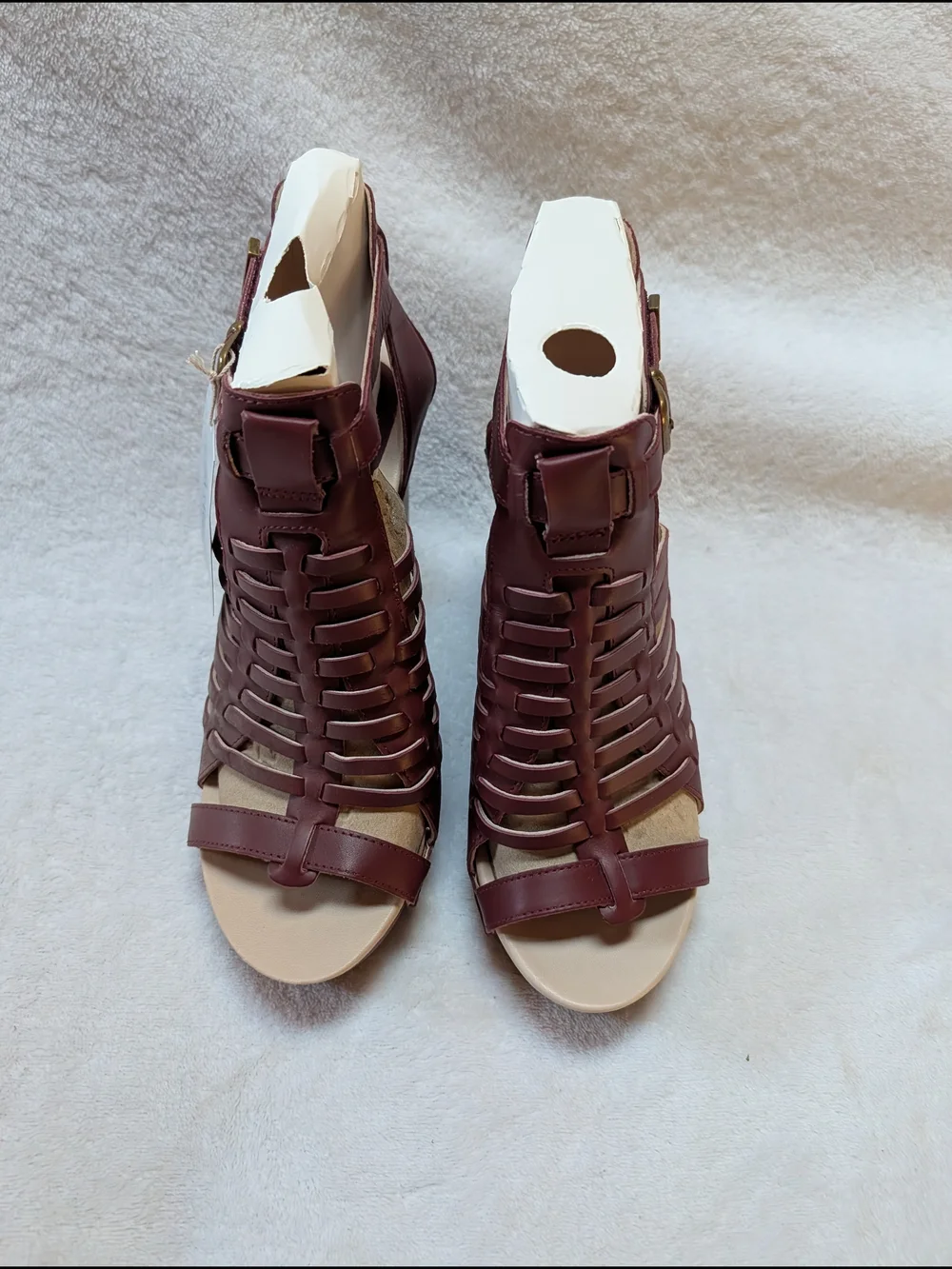 Jambu Women's Burgundy Strappy Wedge Sandals